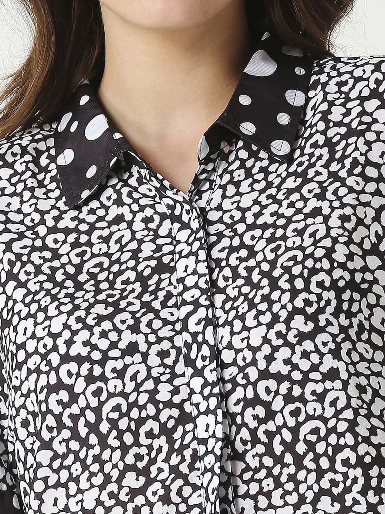 Remanika Black Cotton Printed Shirt