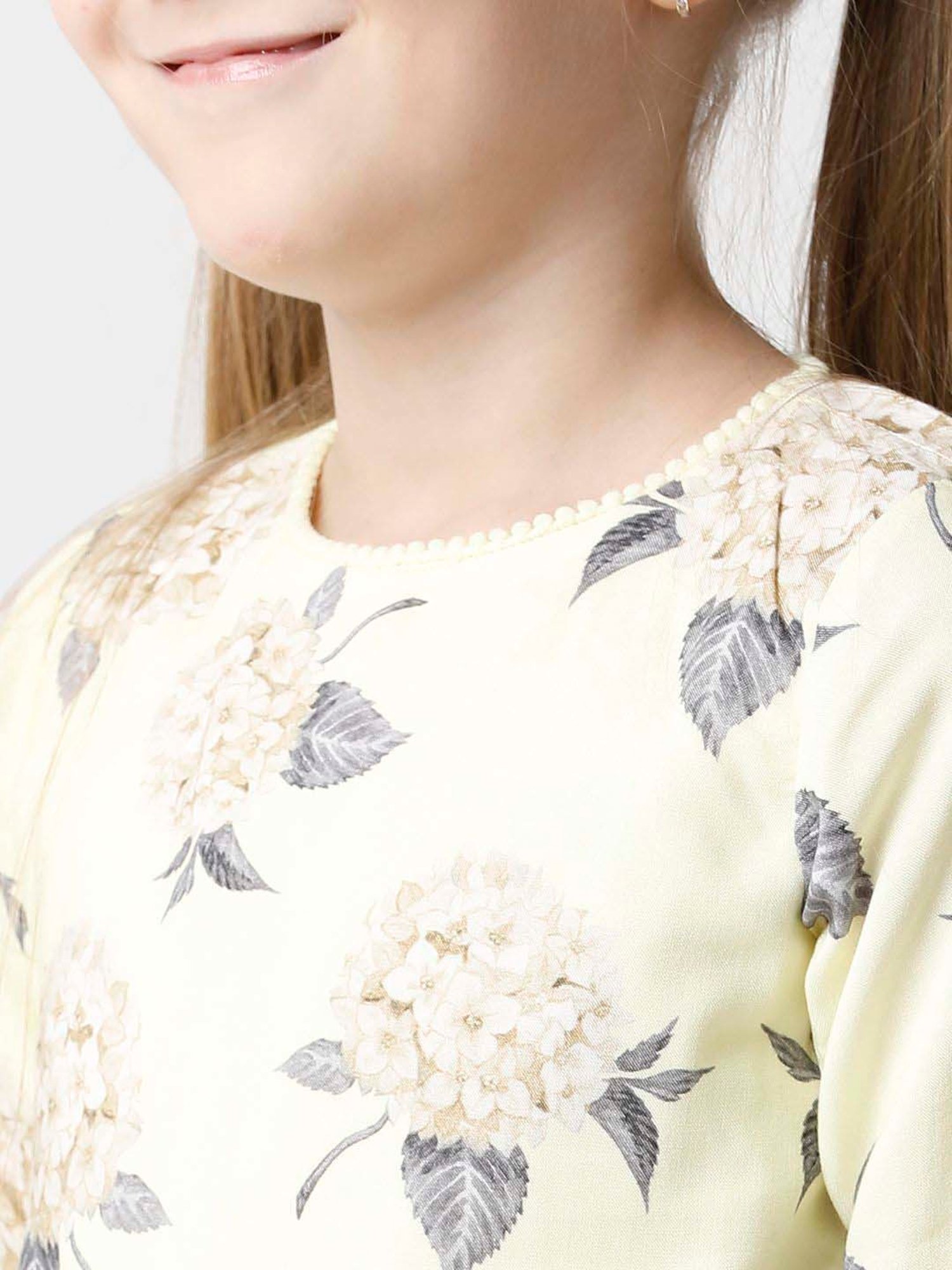 Kate & Oscar Kids Yellow Floral Print Dress