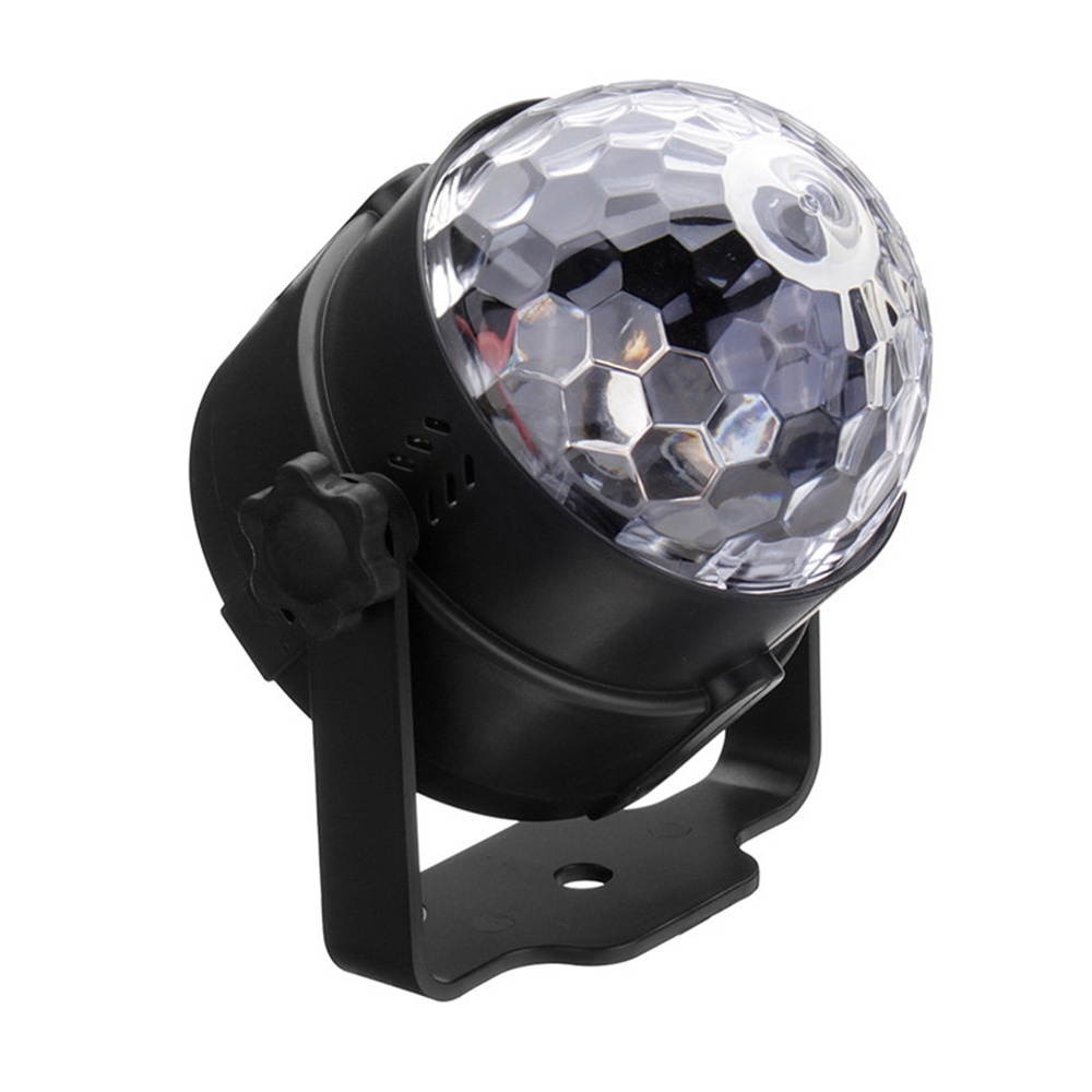 RGB Self-propelled Flash Mode Remote/ Voice Control LED Stage Light Crystal Ball Disco Club DJ Part US Plug