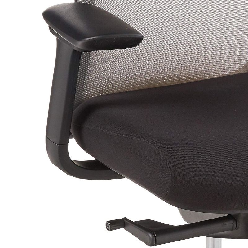 Eurotech Vera Ergonomic Executive Office Desk Chair w/ Satellite Tan Mesh Back & Black Fabric Seat Cushion, Adjustable Height, Depth, Recline, & Arms