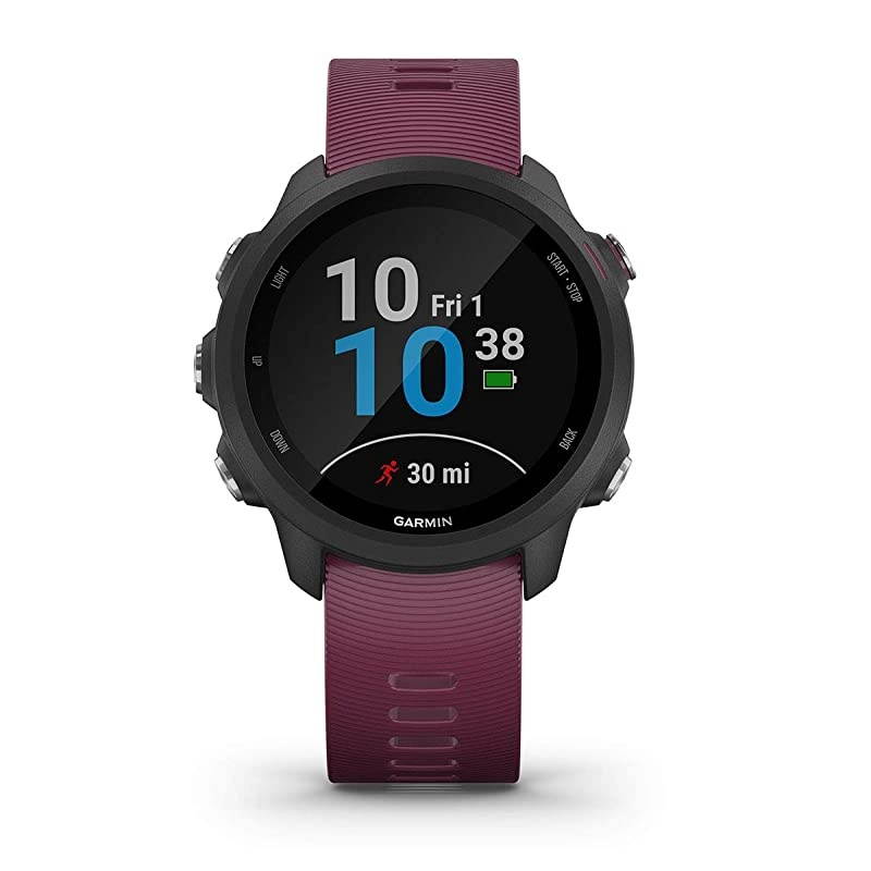 Garmin Forerunner 245 (Berry) Power Bundle | +HD Screen Protectors &  Portable Charger | Advanced Analytics, Heart Rate | Running GPS Watch | 010-02120-01