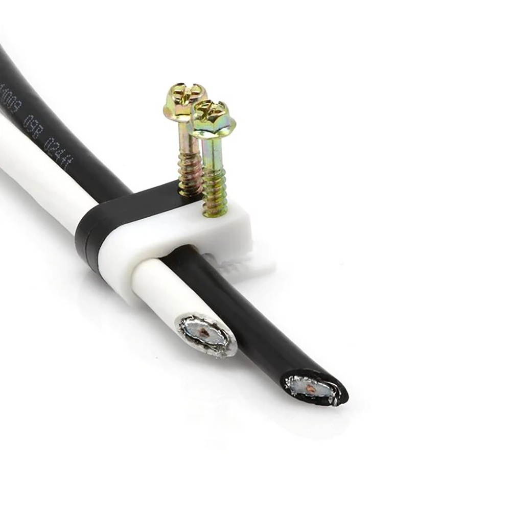 RG6 Flex Dual Coaxial Cable Clips (White, Pack of 100)