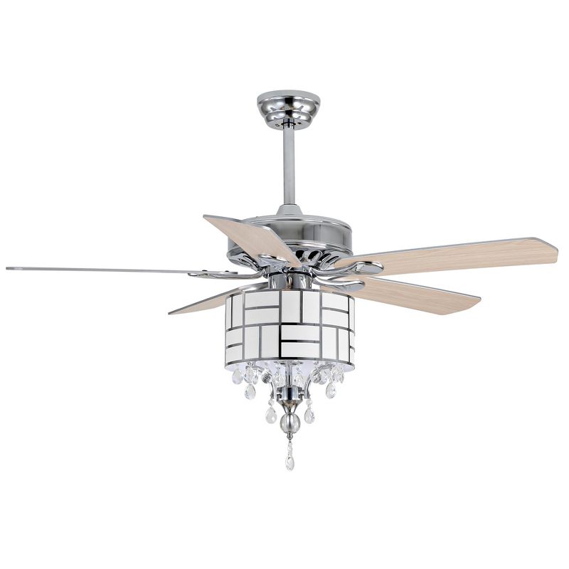 52" Casa Vieja Modern Rustic 3 Blade Ceiling Fan with Remote Brushed Nickel Natural Wood House Bedroom Living Room Home Kitchen