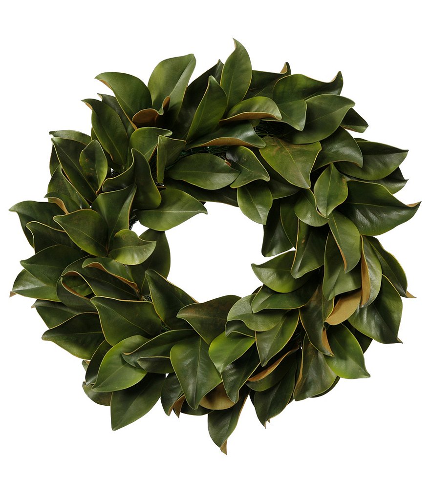 Winward Permanent Botanicals Magnolia Green Leaf 24#double; Wreath