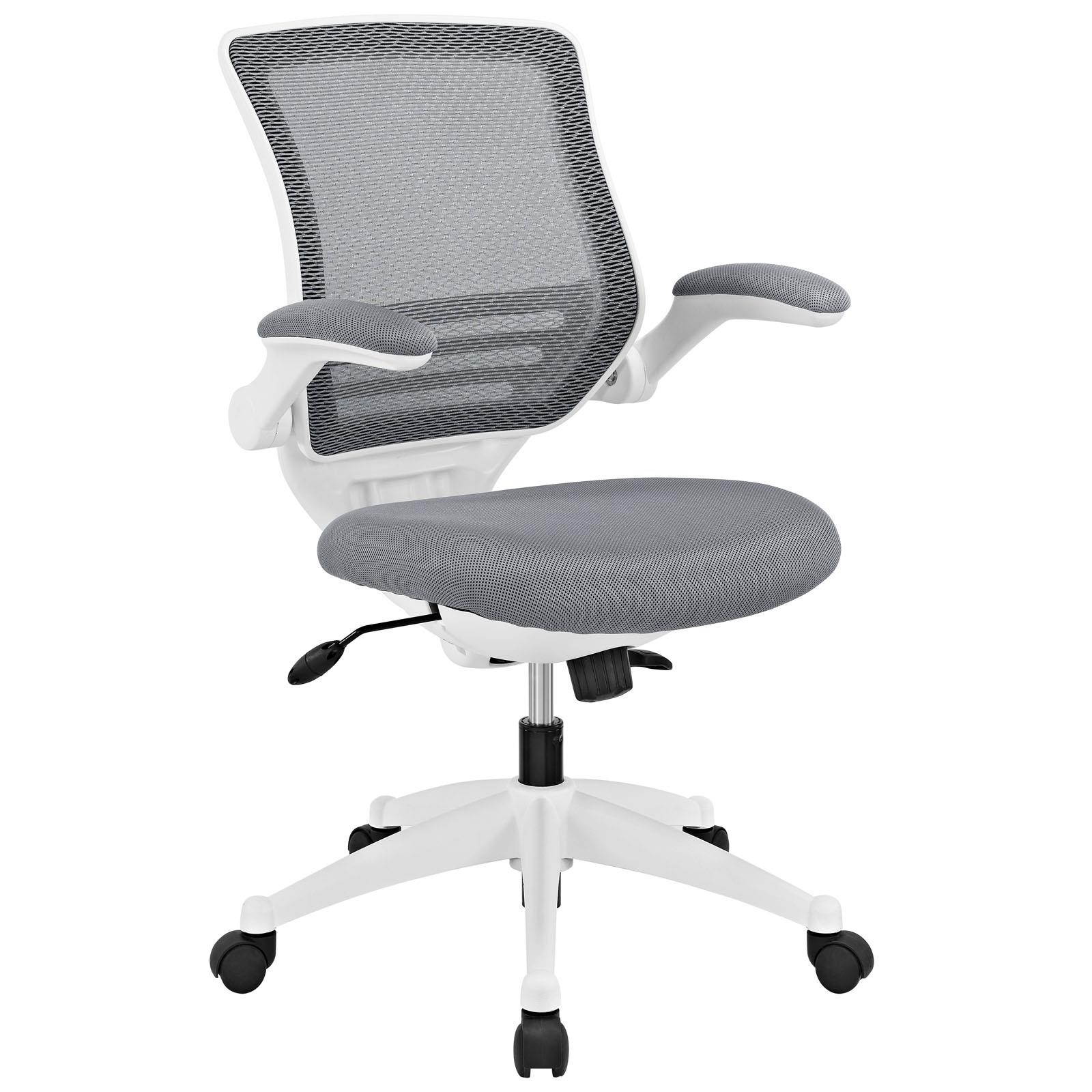 Edge White Base Office Chair in Gray