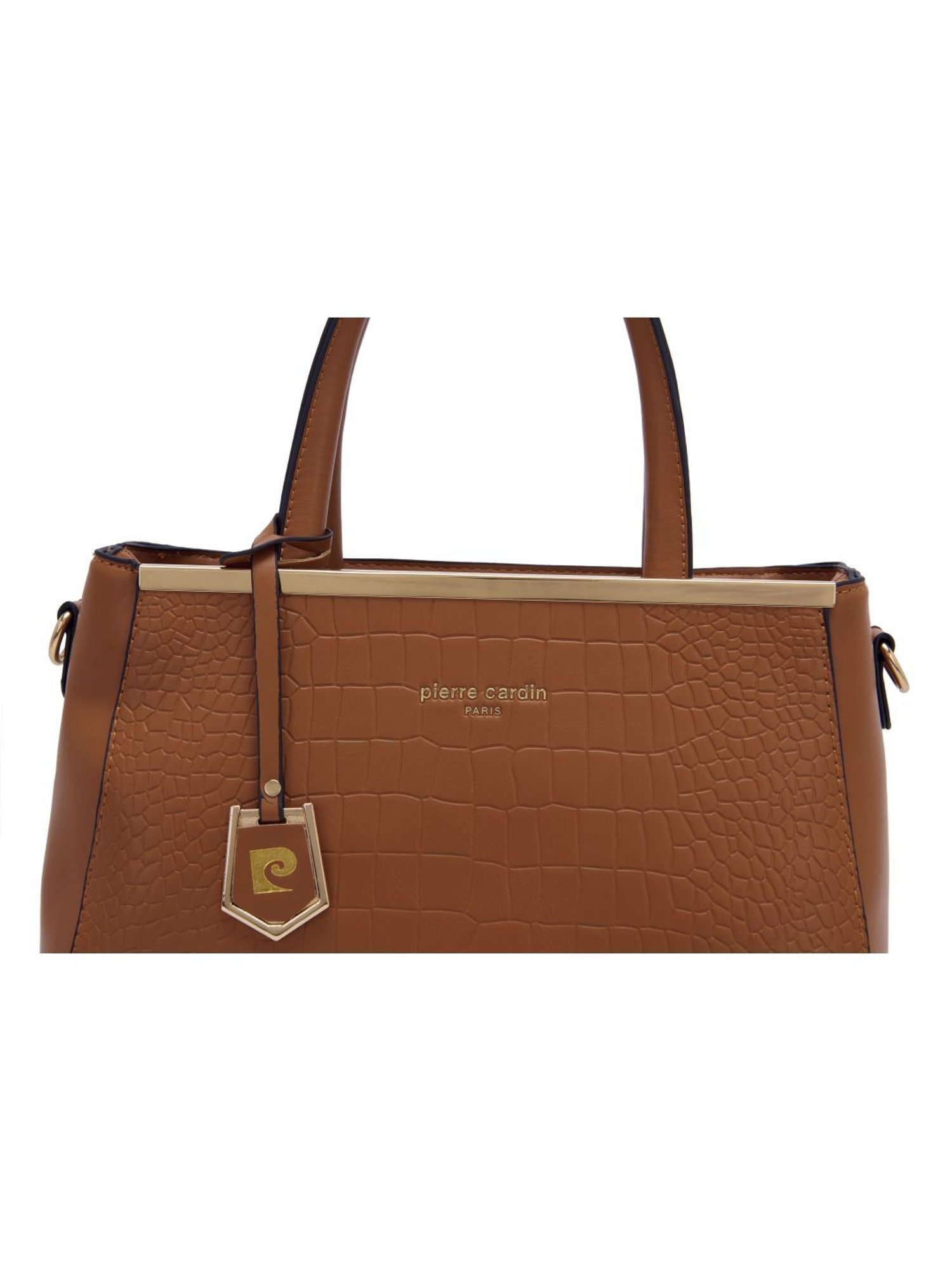 Pierre Cardin Tan Solid Satchel Handbag