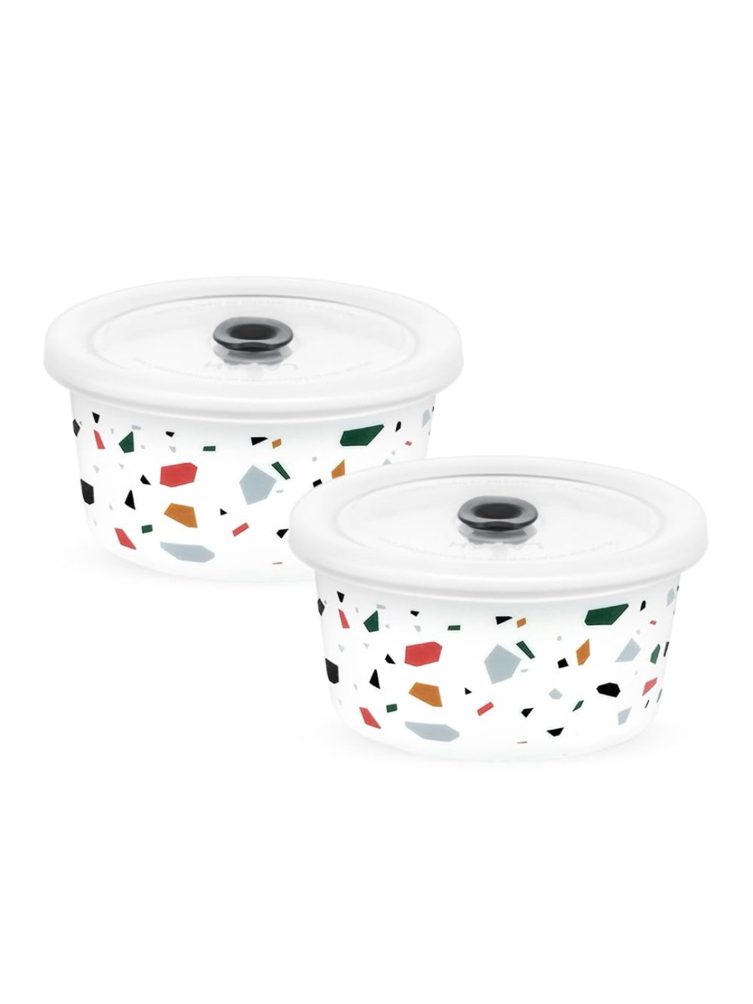Larah by Borosil Multicolor Opalware Storage Container with Air Tight Lid - Set of 2