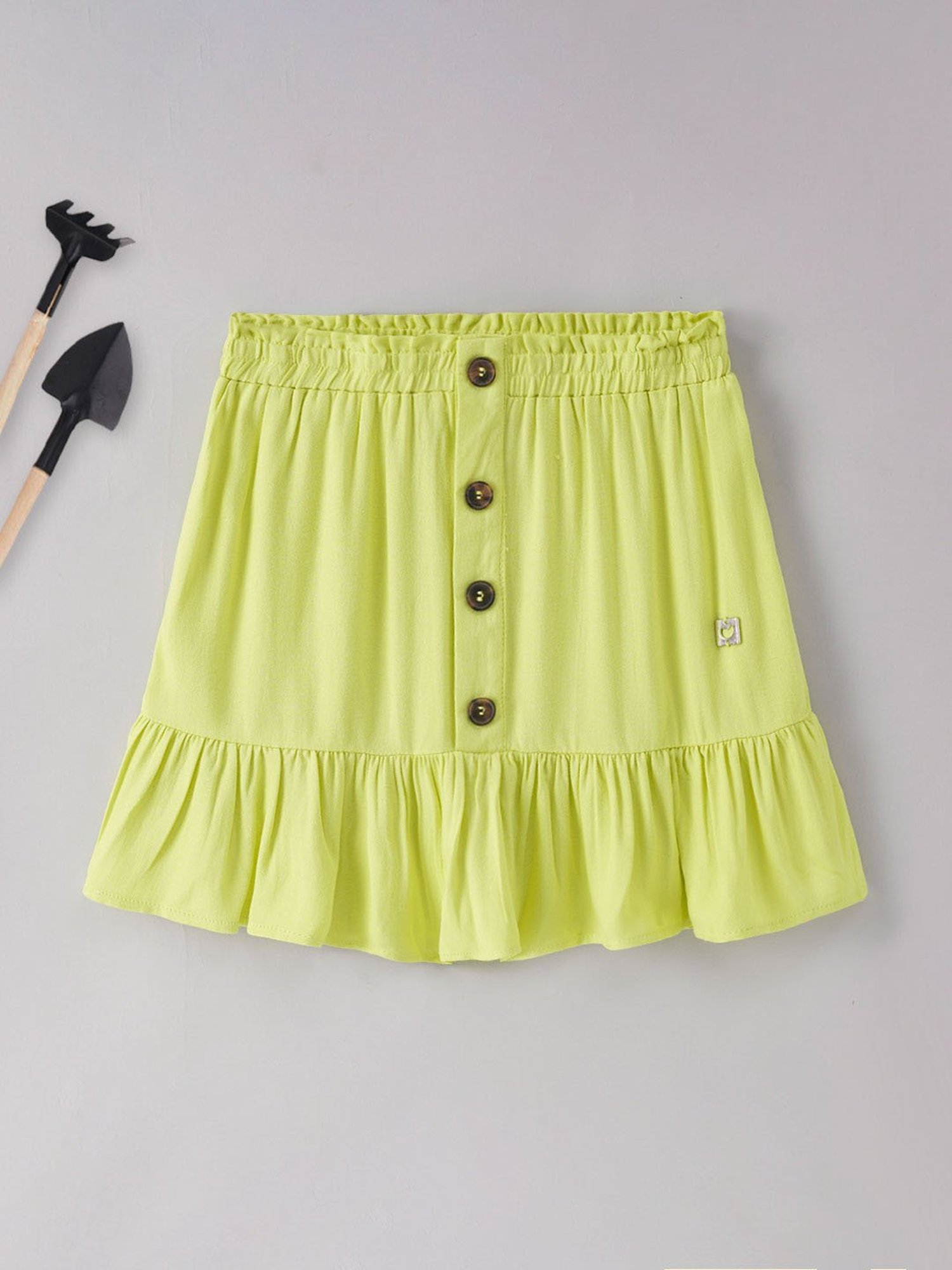 A Little Fable Kids Multicolor Solid Skirt