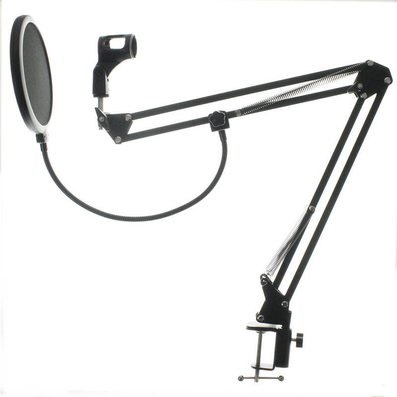 NB-35 Desktop Table Tripod Microphone MIC Stand Holder with Clip Microphone Stand Holder for Mounting on PC Laptop Notebook