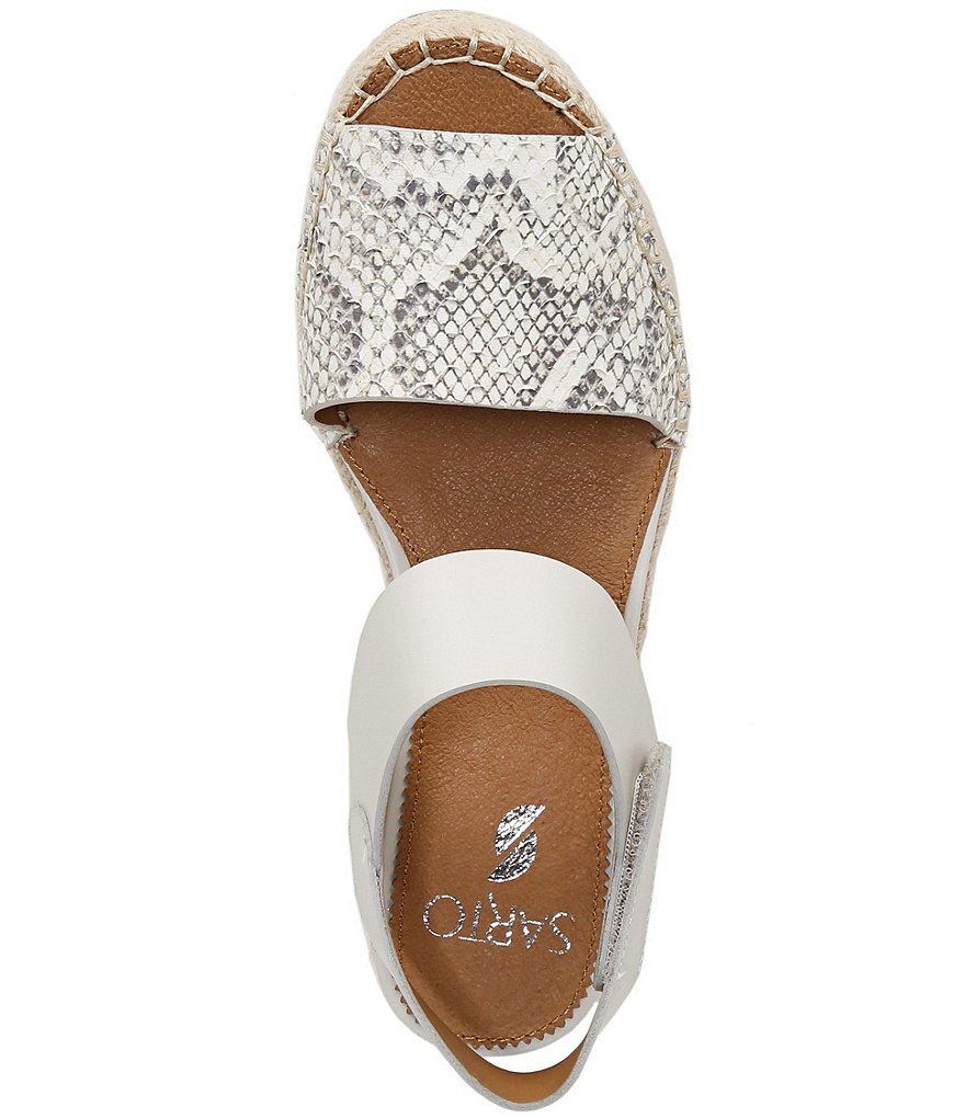 Sarto By Franco Sarto Oak Snake Embossed Leather Espadrille Sandals