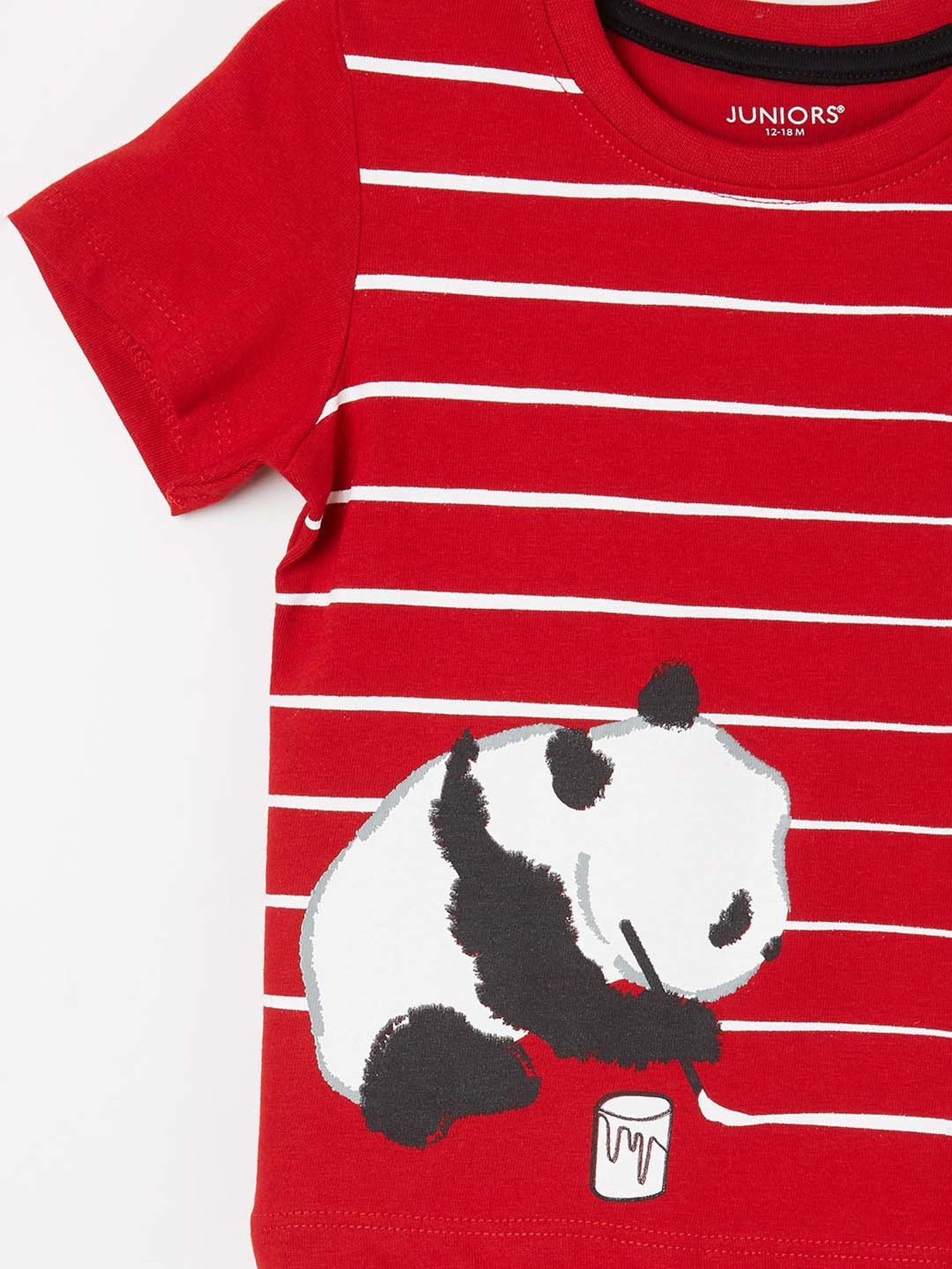 Juniors by Lifestyle Red & White Cotton Printed Tee