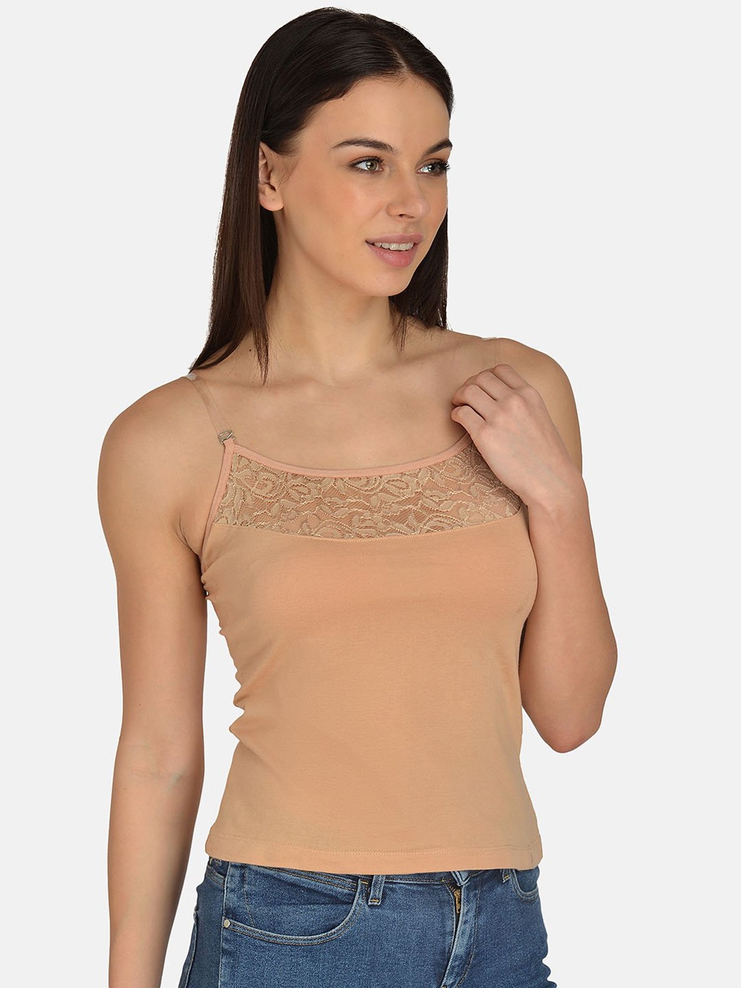 Mod & Shy Beige Lace Camisole