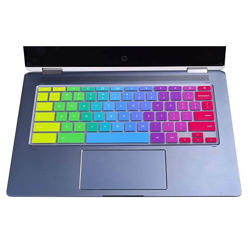 Chromebook 14" Keyboard Cover Skins Compatible with 2-in-1 14" Touchscreen Chromebook,chromebook 14a G5,Chromebook X360 Touchscreen ,Chromebook 14-DA 14B-CA Series(Rainbow)
