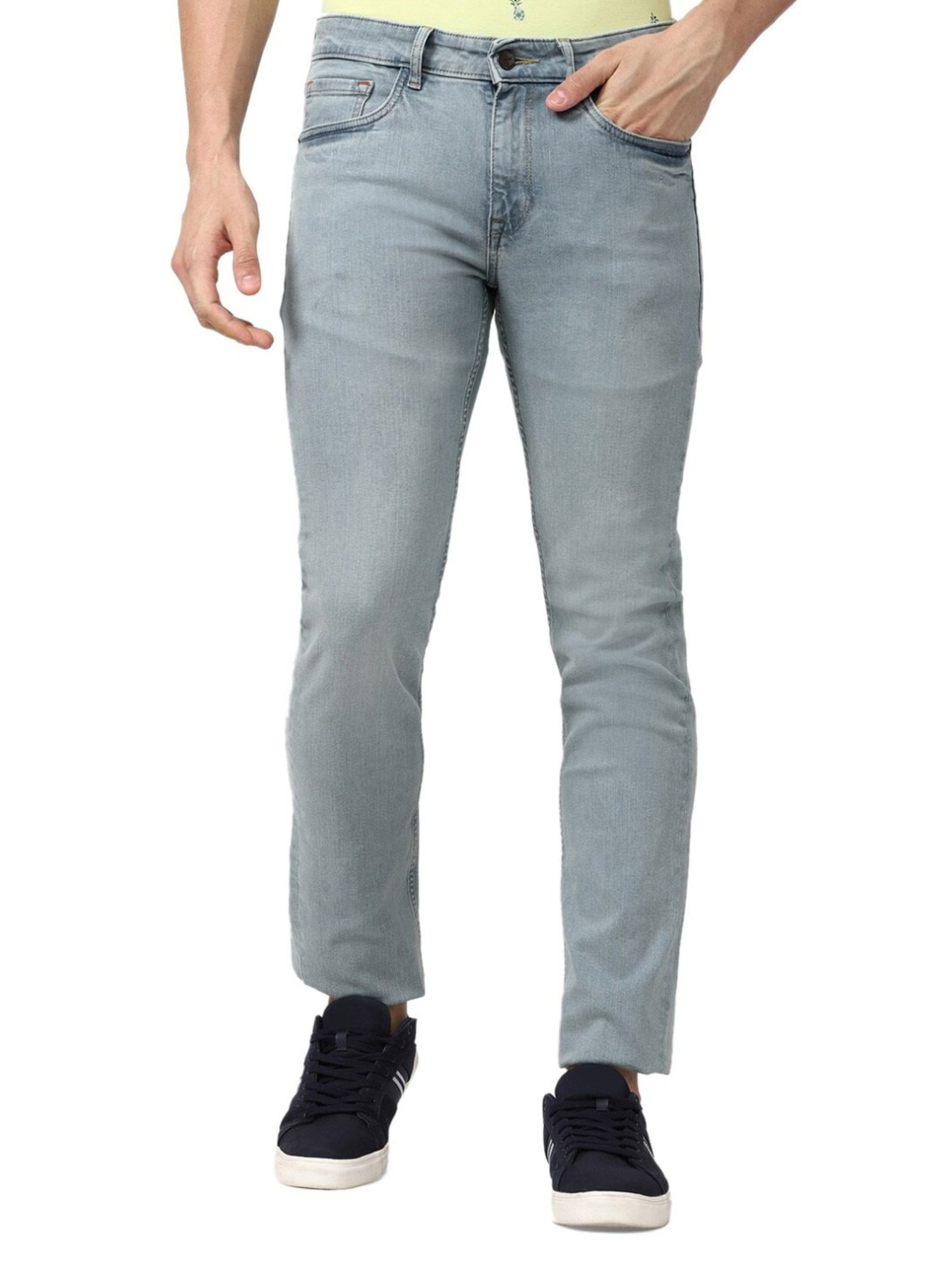 Simon Carter London Regular Blue Lightly Washed Mid Rise Jeans