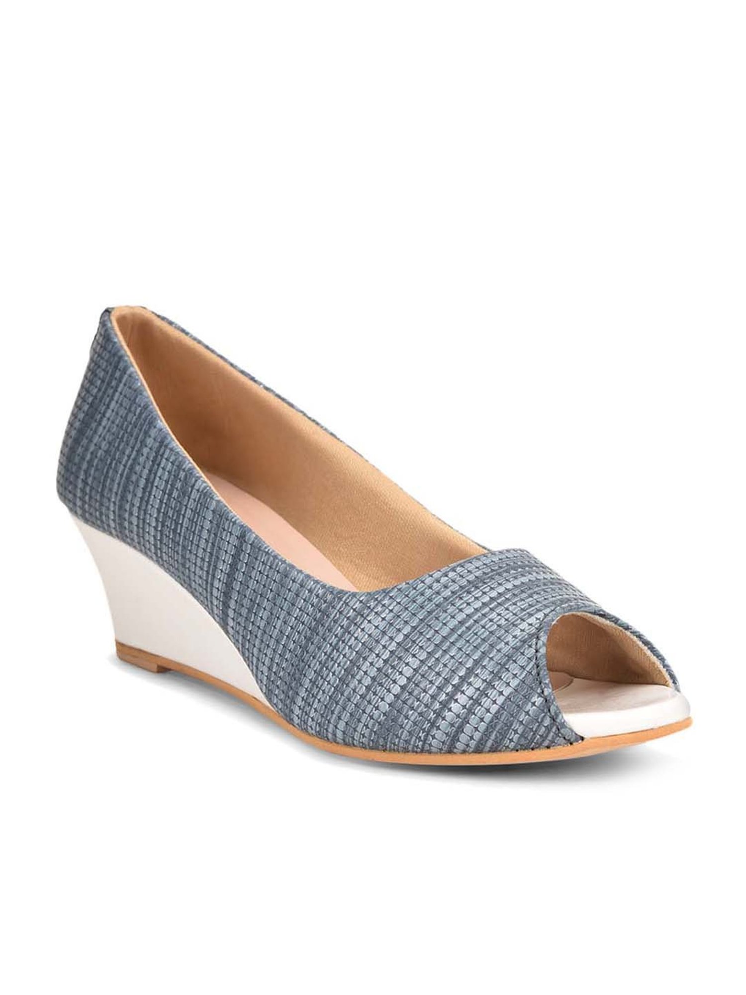 Salario Women's Navy Peeptoe Wedges