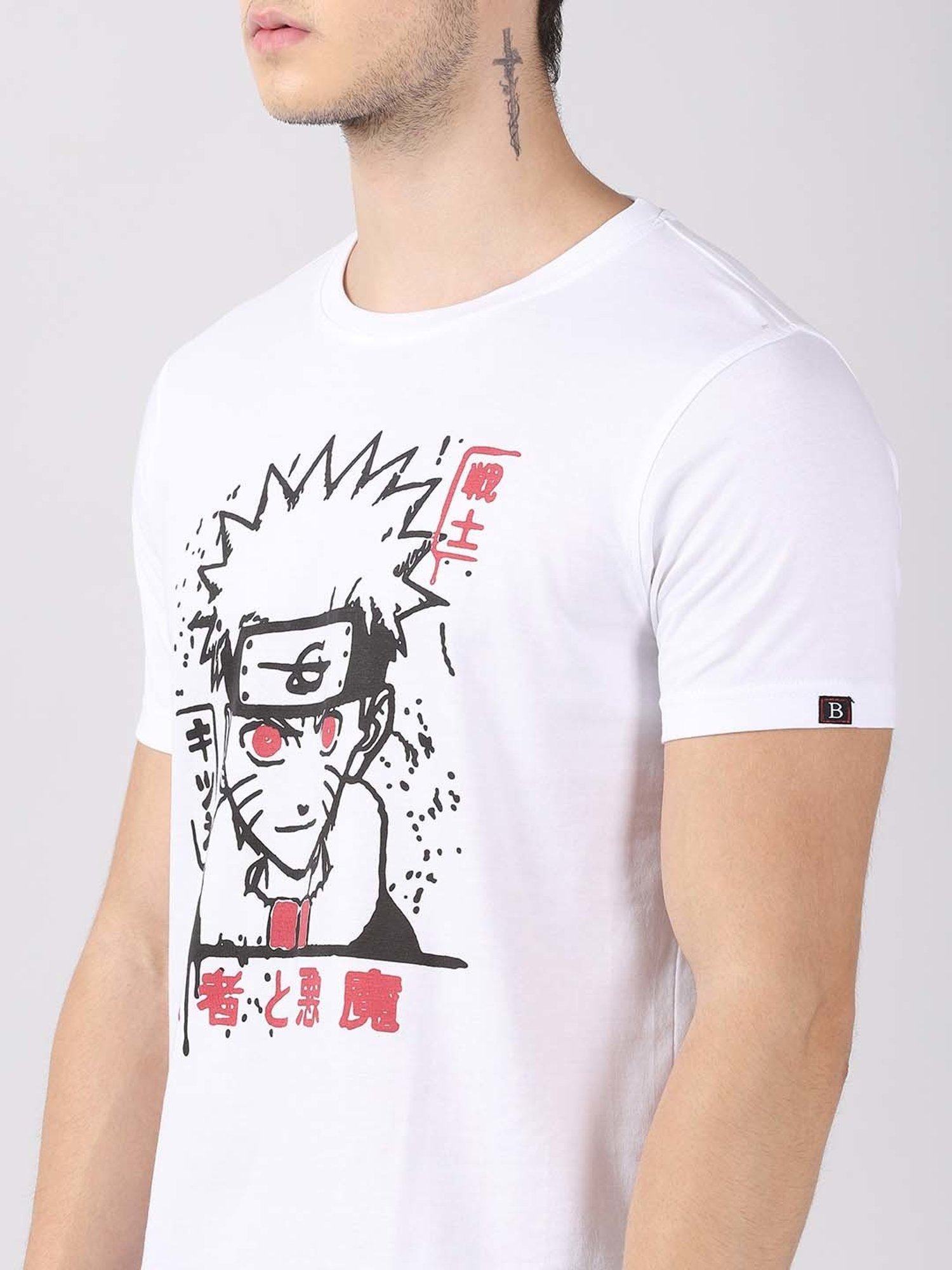 Bushirt White Cotton Crew T-Shirt