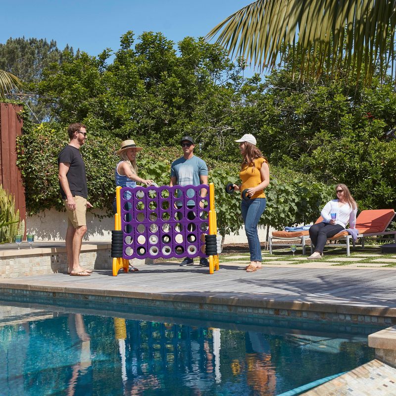 ECR4Kids Jumbo 4-to-Score Giant Game with Carry Bag, Lawn Game, Connect-All-4 - Purple and Gold