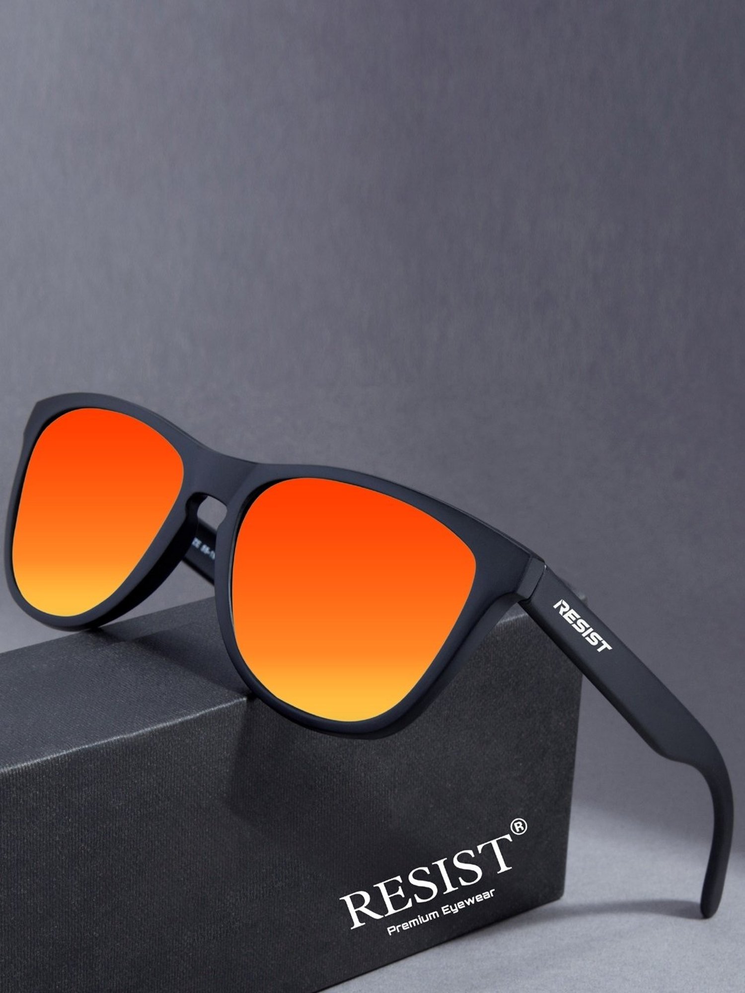 Resist Eyewear Orange Wayfarer UV Protection Unisex Sunglasses
