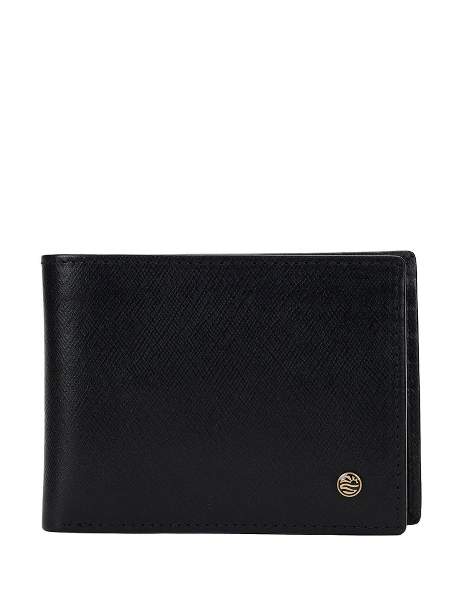 PERQUISITE Black Casual Leather Bi-Fold Wallet for men
