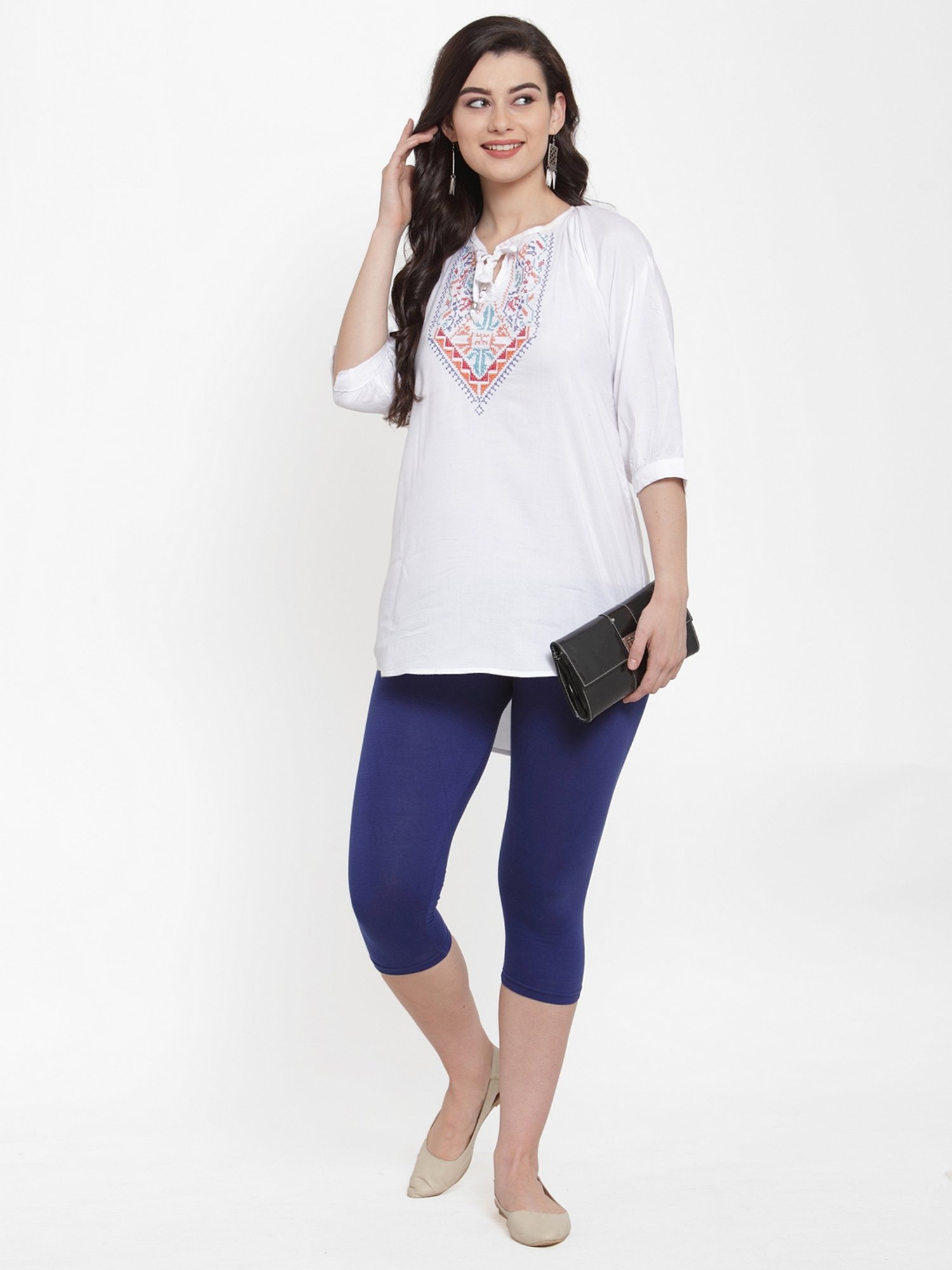 Gracit Grey & Beige Mid Rise Capris - Pack Of 3