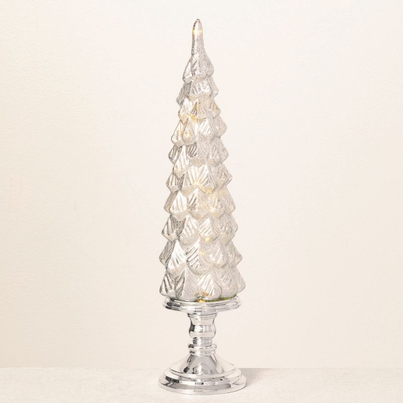 Sullivans Glass Tabletop Tree Sculpture 17"H Silver