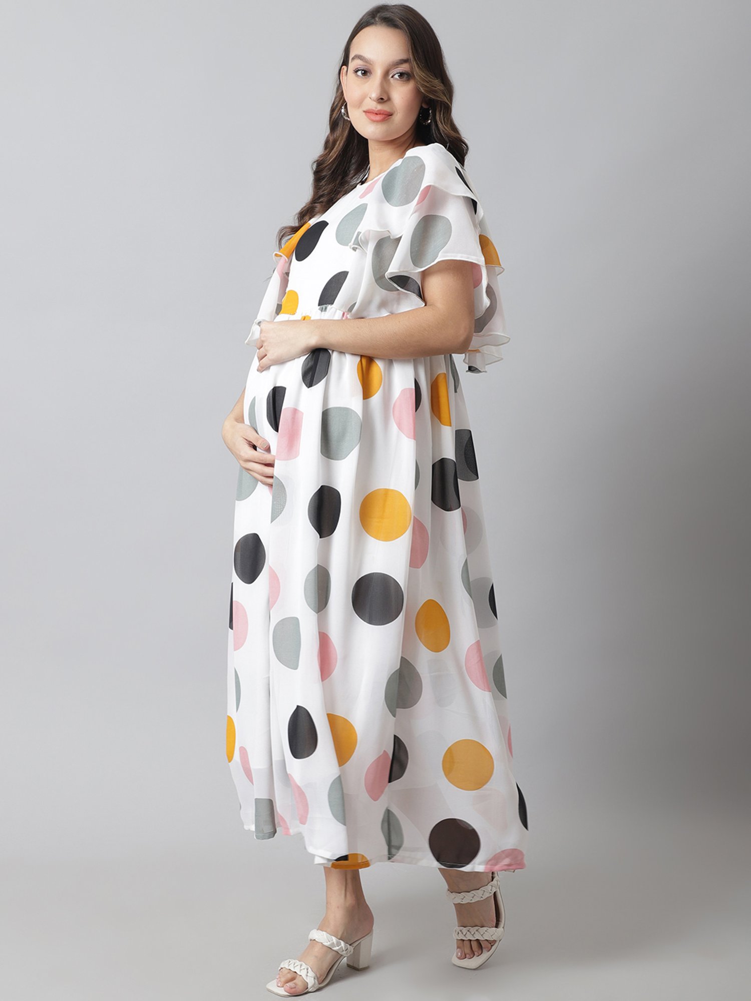 Mine4Nine Multicolor Printed Maternity Kurta