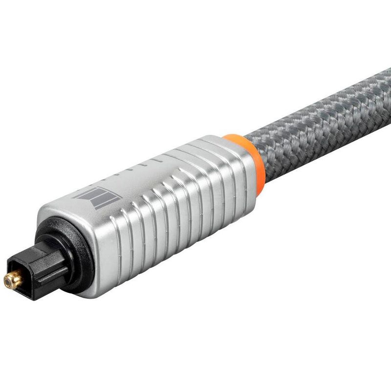 Monolith S/PDIF Toslink Optical Cable - 2 Meter With Nylon Braided Jacket | Digital Audio, Multicore Optical Fiber,  Strength & Flexibility