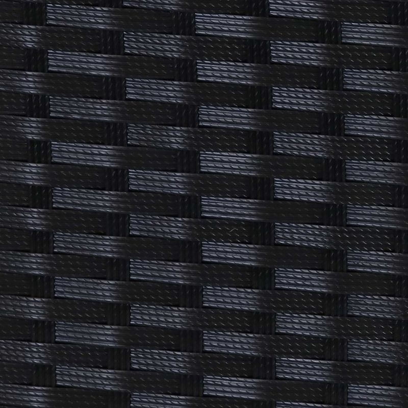 Sunnydaze Indoor Garage Acacia Wood and Resin Wicker Storage Box Trunk with Hinged Lid - 47" - Black