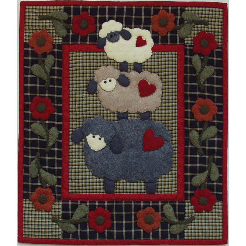 Rachel's Of Greenfield Wall Quilt Kit 13"X15"-Wooly Sheep