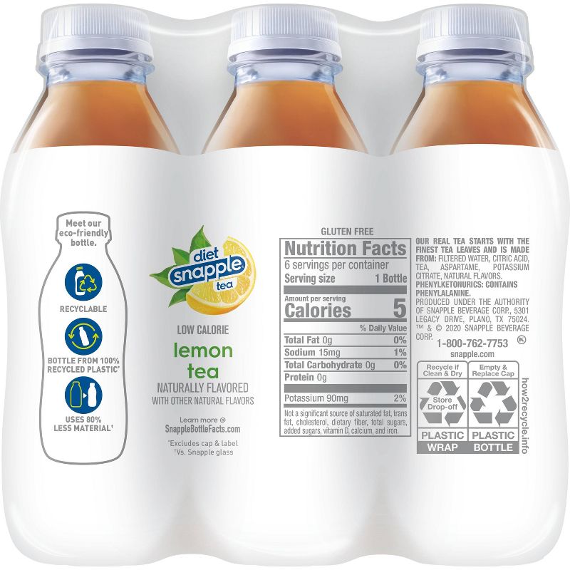 Diet Snapple Lemon Tea - 6pk/16 fl oz Bottles
