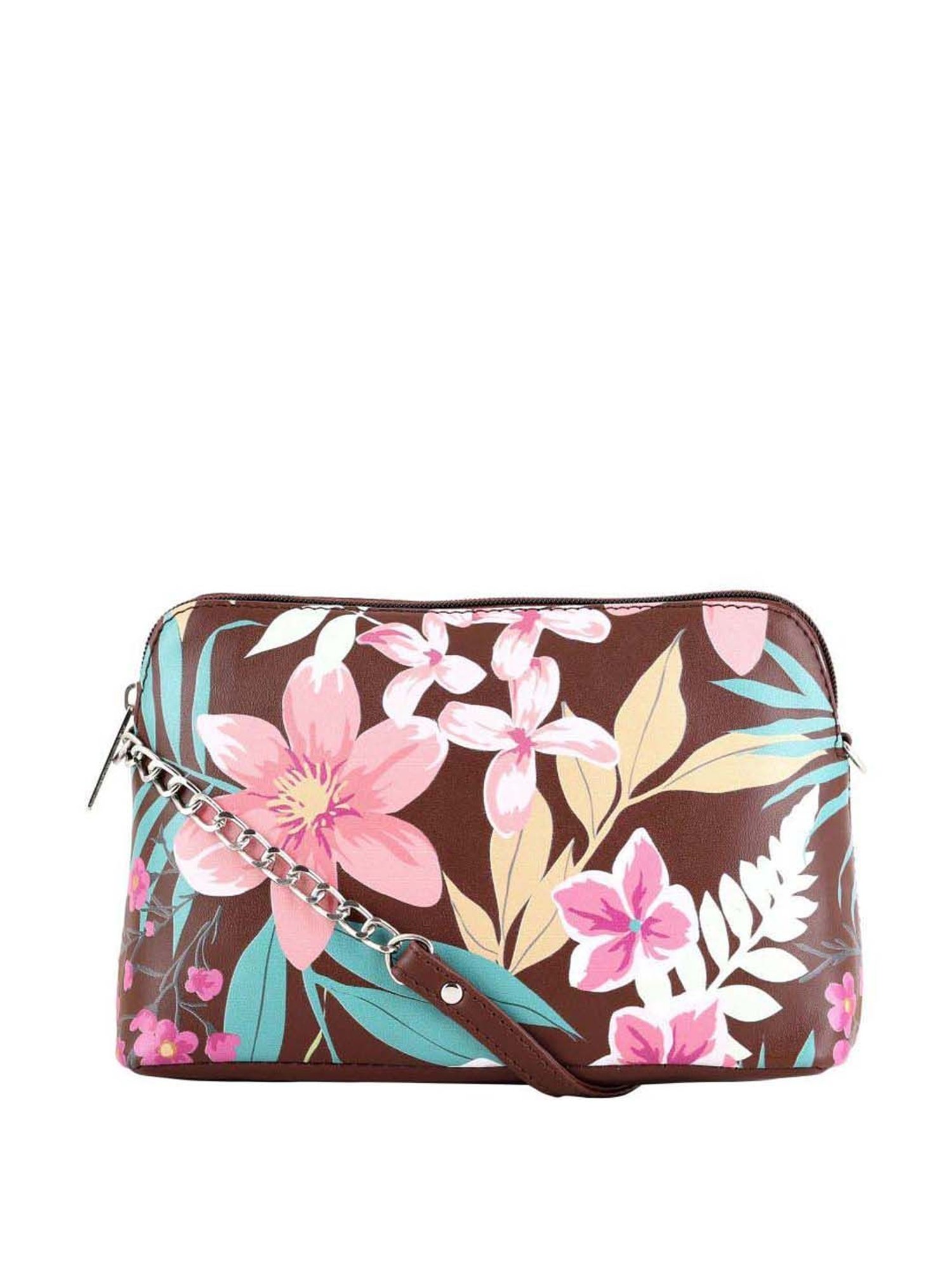 Toteteca Brown Printed Medium Sling Handbag