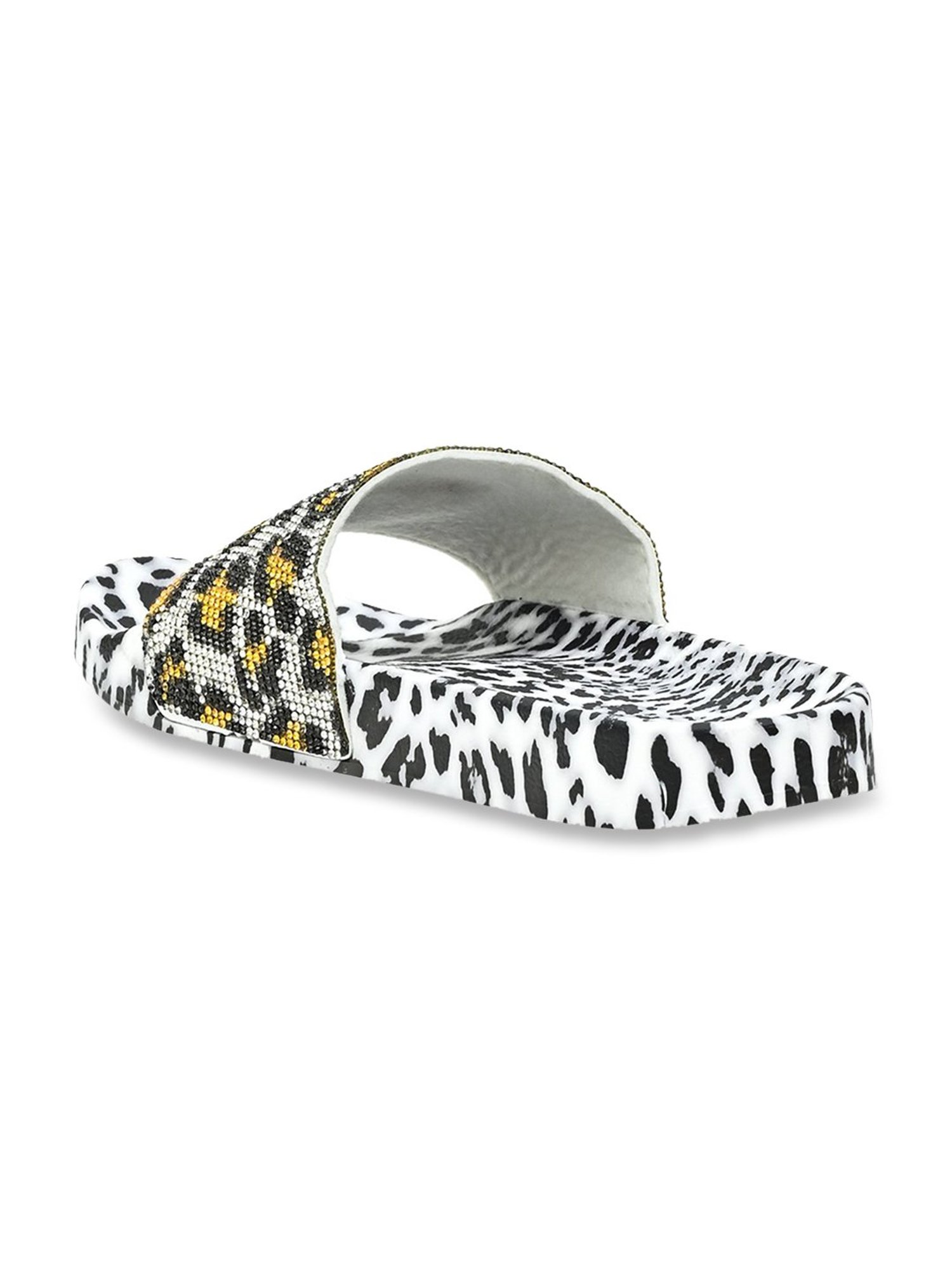 Jove Women's White & Black Slides