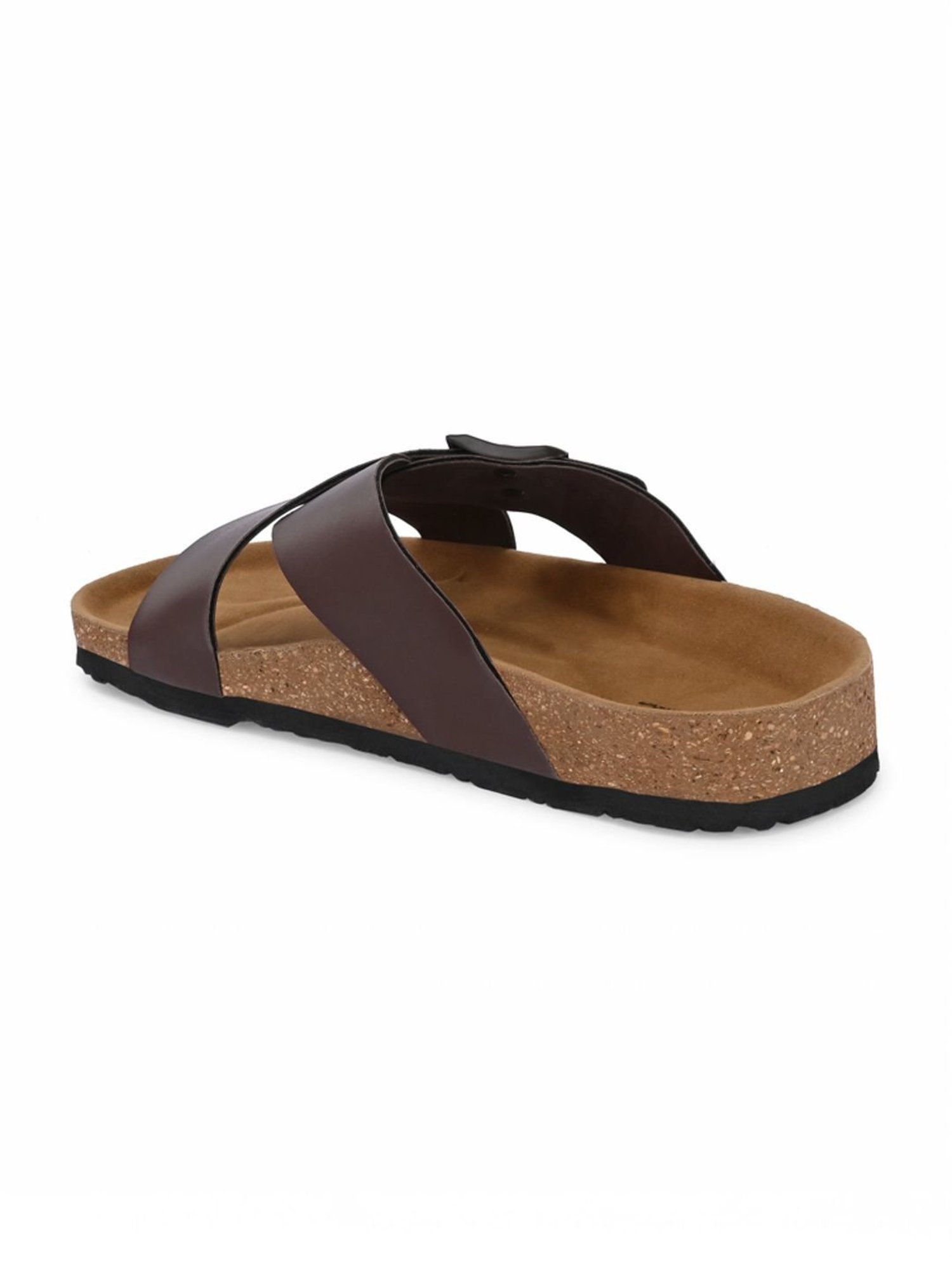 Hoversole Men's Brown Cork Cross Strap Sandals