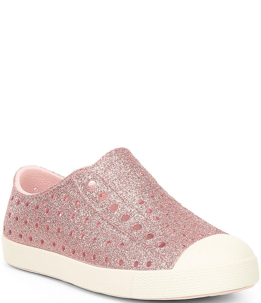 Native Girls' Jefferson Bling Glitter Perforated Slip-On Sneakers (Toddler)