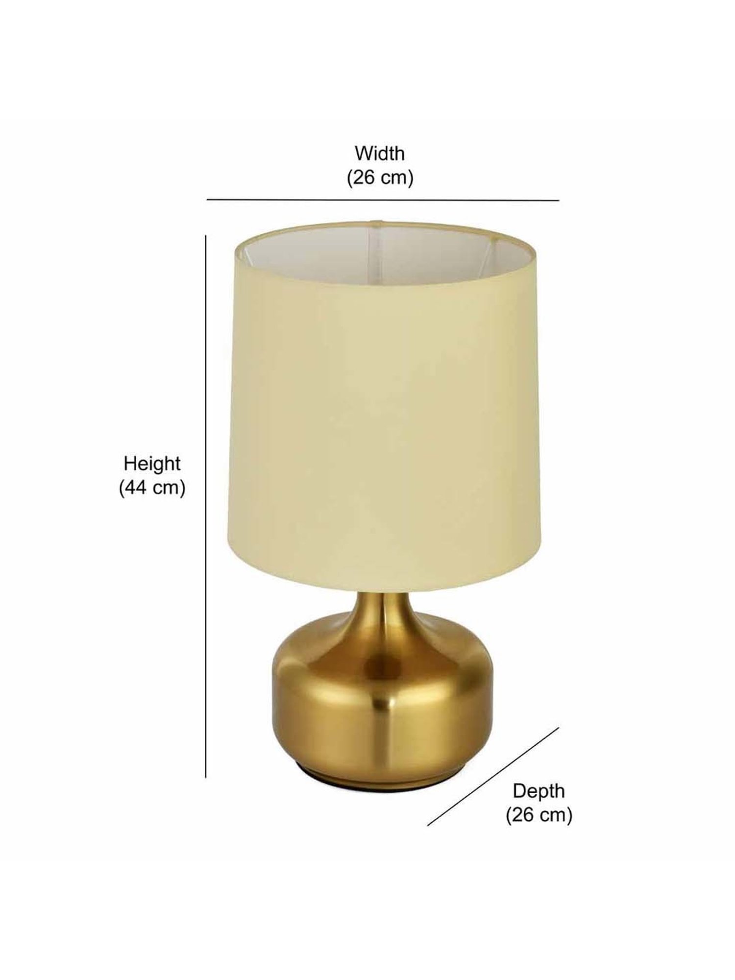 @home Nilkamal Gold Metal Metalia Triangular Shaped Table Lamp