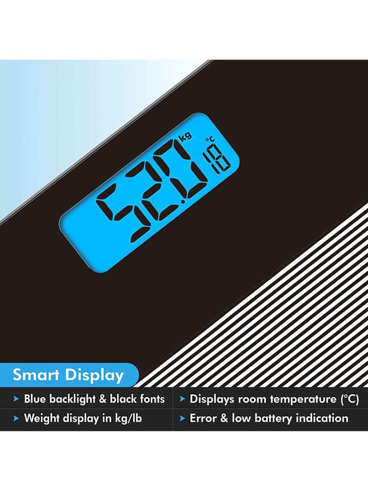 HealthSense Dura-Glass PS-115 Personal Weighing Scale (Black)