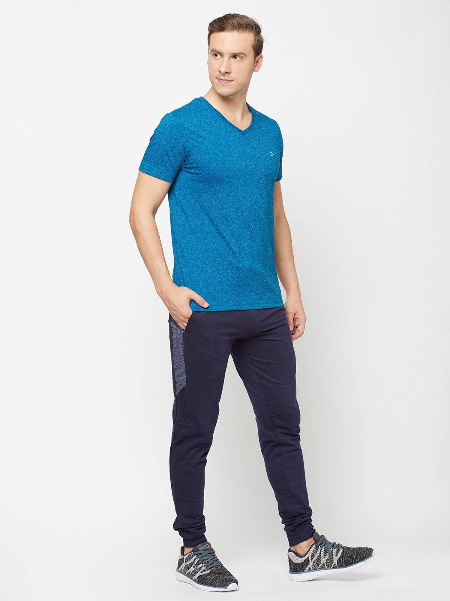 Sporto Warm Blue Regular Fit T-Shirt