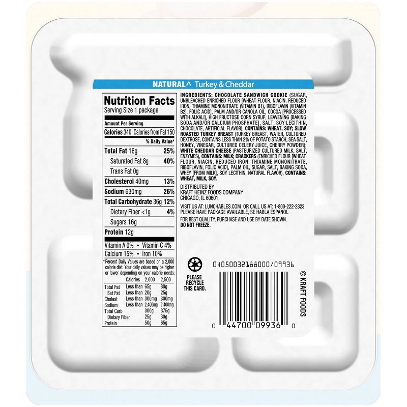Oscar Mayer Lunchables Natural Turkey And Cheddar - 3.33oz
