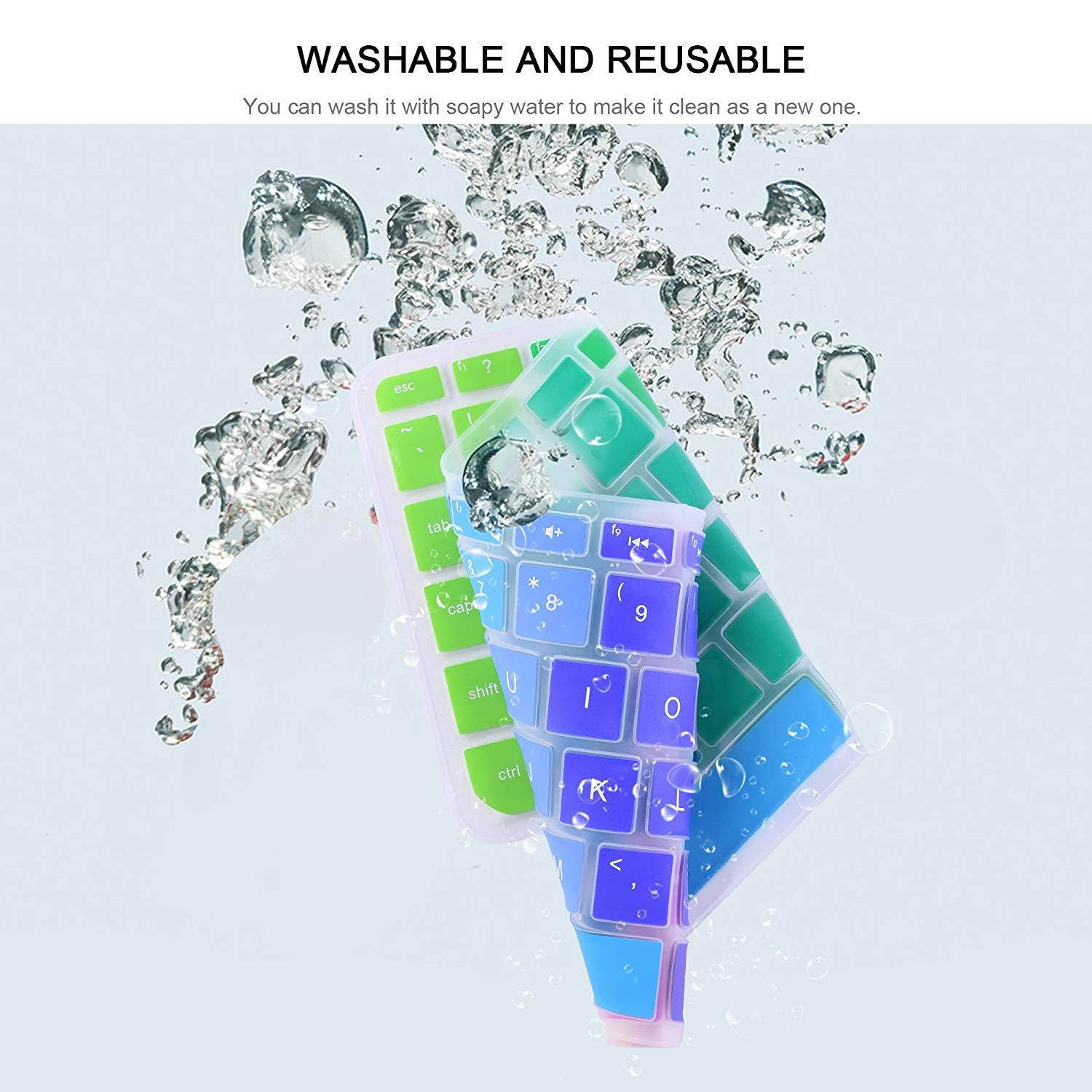 [2pack] Keyboard Cover Skin for HP Stream 14 Inch Laptop,HP Stream 14-ax Series,14 inch HP Pavilion 14-ab 14-ac 14-ad 14-al 14-an Series,14-ab010 14-ab166us 14-ac159nr 14-al062nr 14-an010nr (Rainbow)