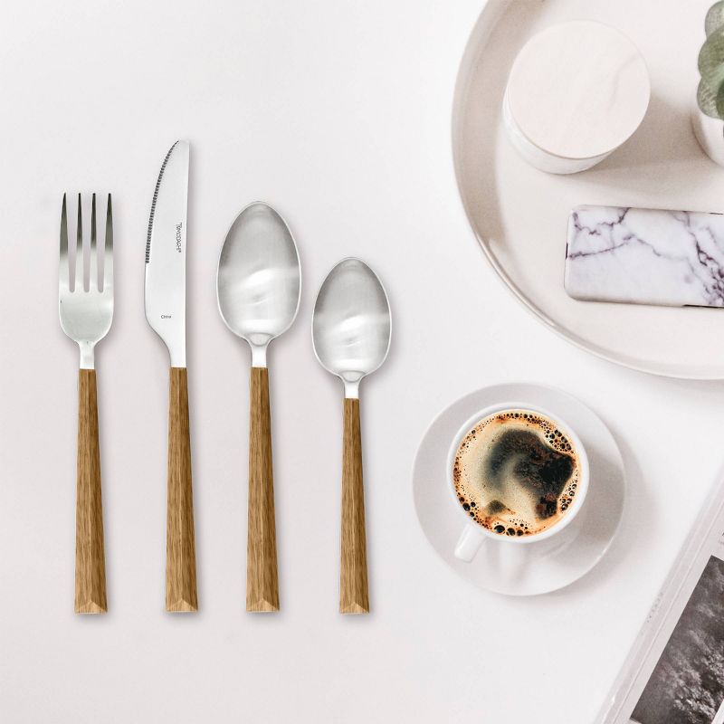 Tomodachi Dali Wood Look - 16 Piece Flatware Set, Service for 4