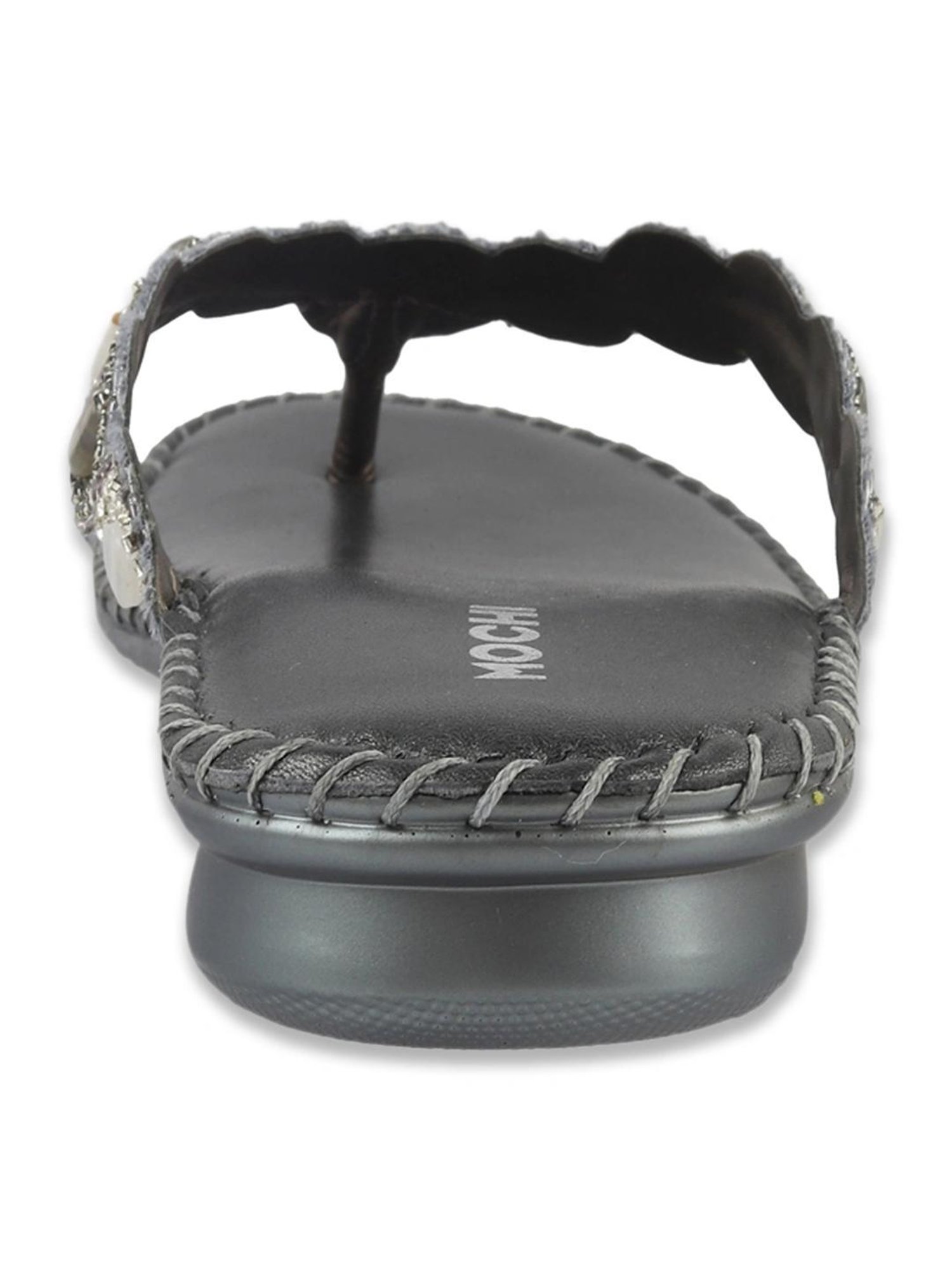 Mochi Women's Grey Thong Sandals
