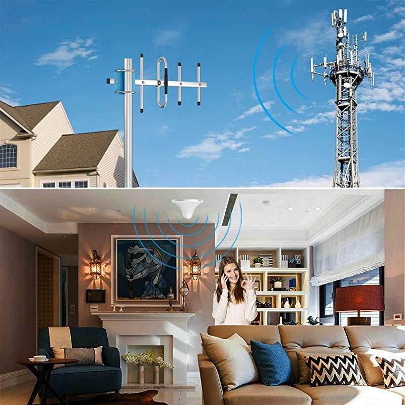 4G Phone Signal Booster LTE 700MHz Band 12/17 FDD Cell Signal Repeater Amplifier Antenna Kits for Home and Office up to 4500 Sq Ft Improve 4G Data and 4G Calls (Black)