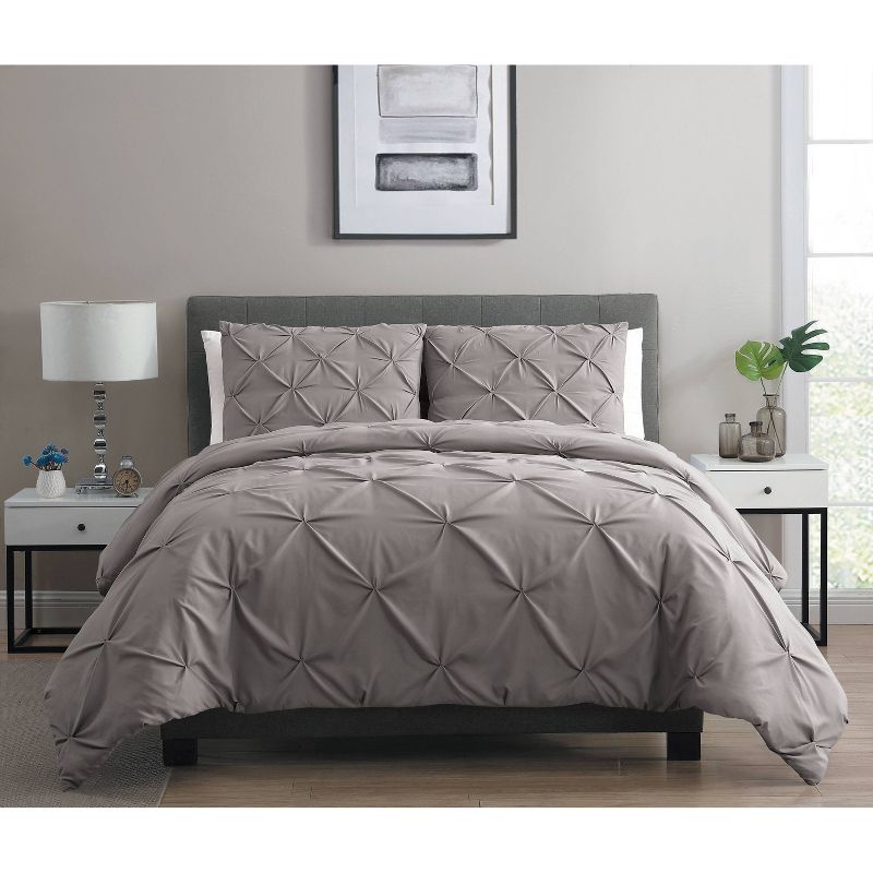 Queen Carmen Duvet Cover Set Gray - VCNY Home