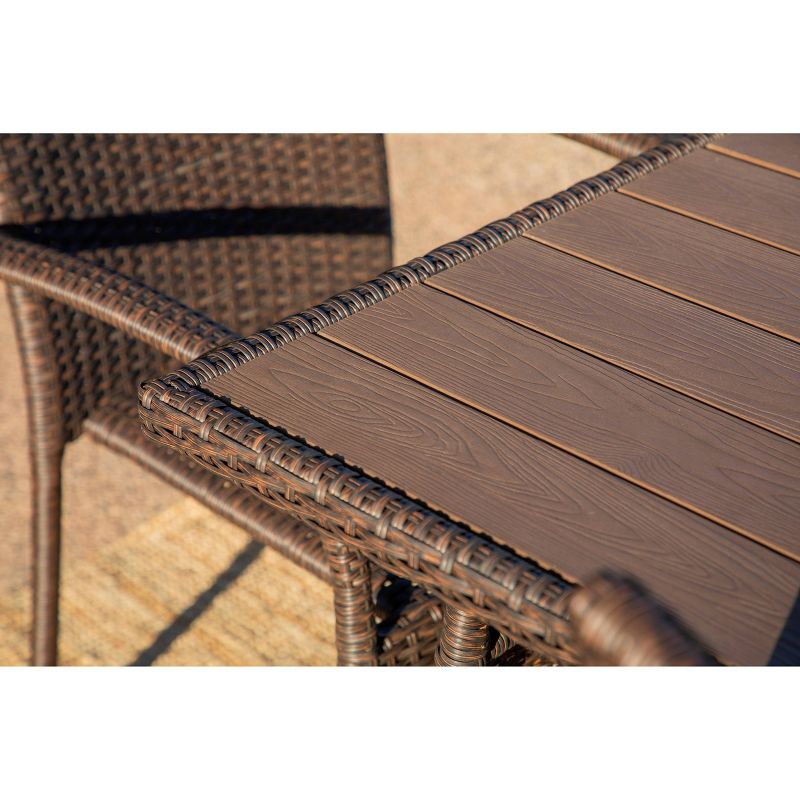 Ariana 5pc Outdoor Wicker Dining Set - Brown - Coaster