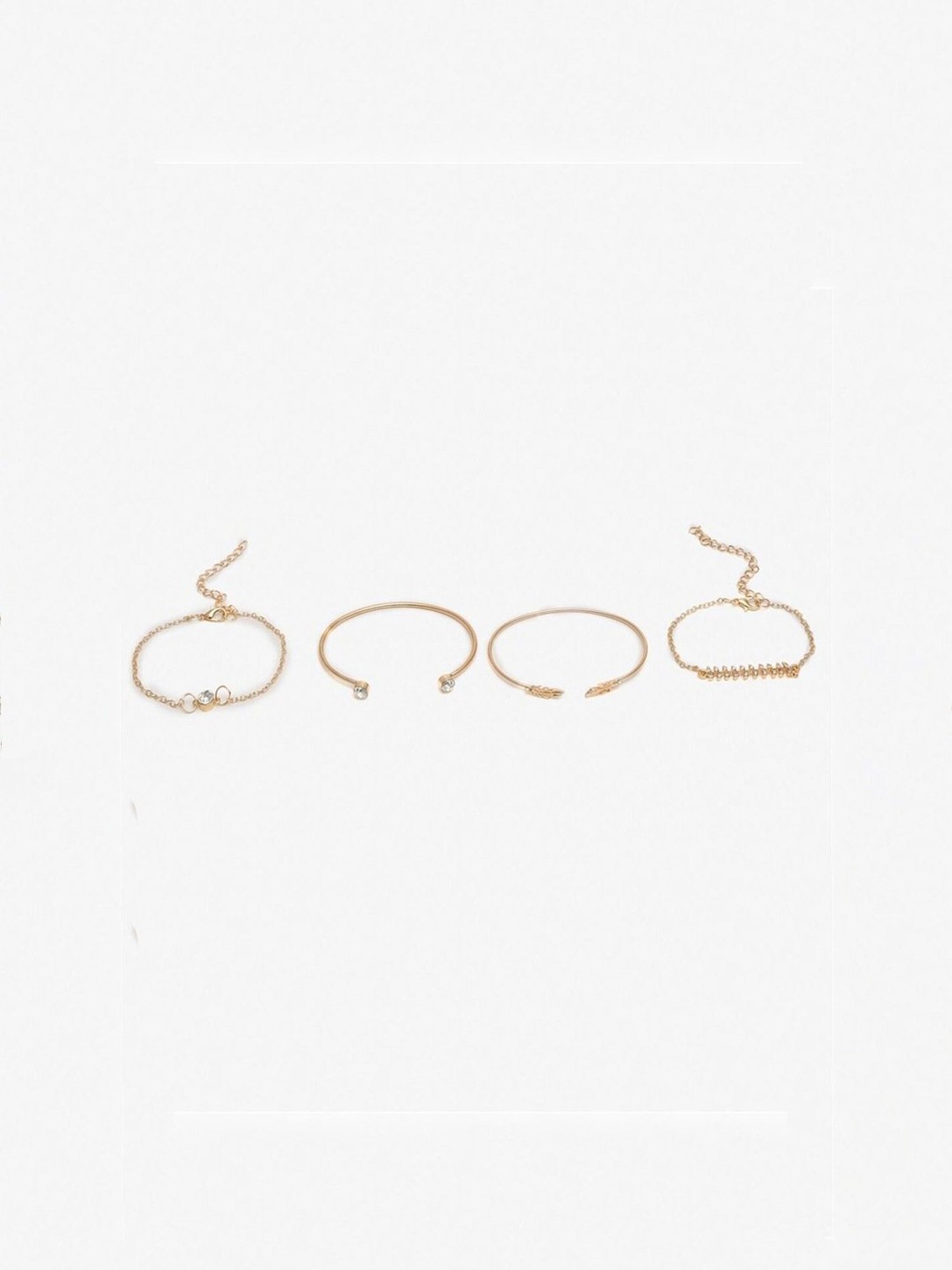 YouBella Jewellery Gold-Plated Flexible fit Bracelet - Set of 4