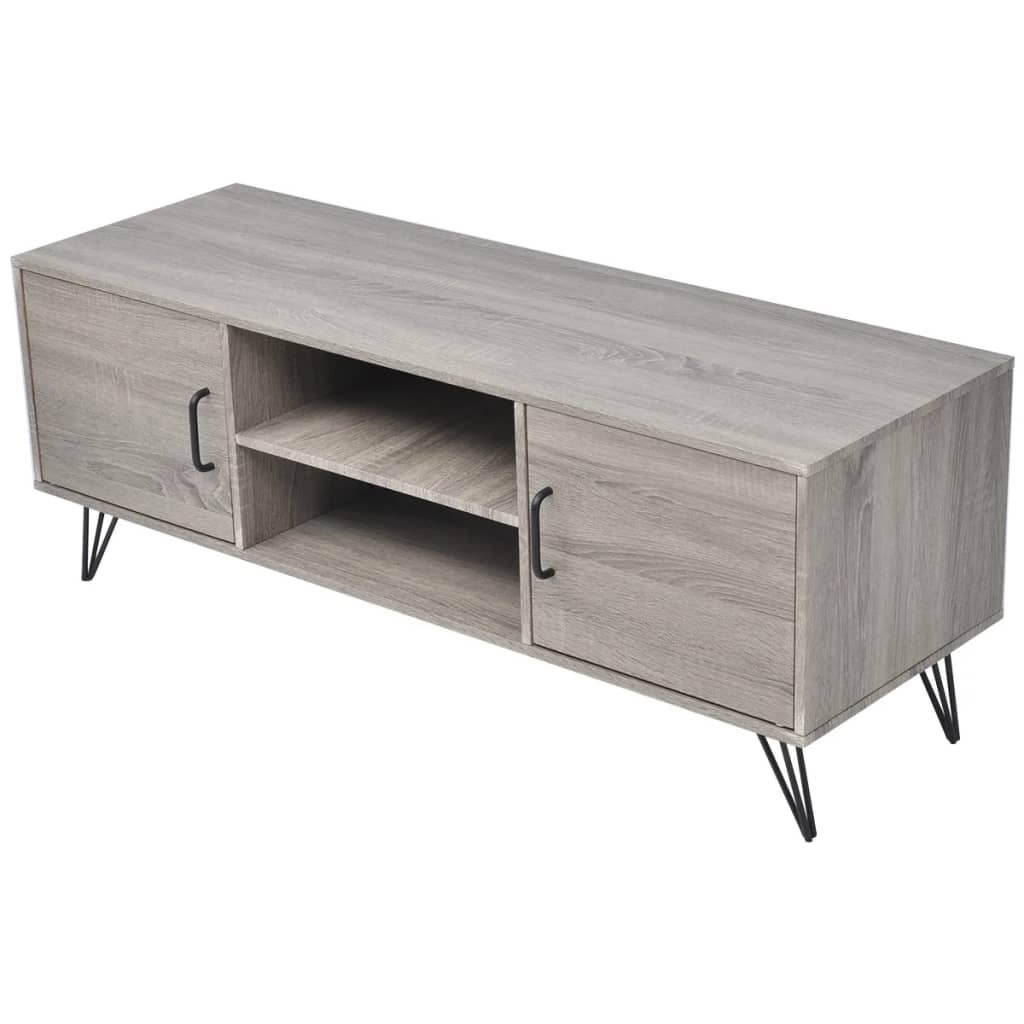 vidaXL TV Cabinet Gray Living Room Bedroom Lounge End Side Cabinet Furniture