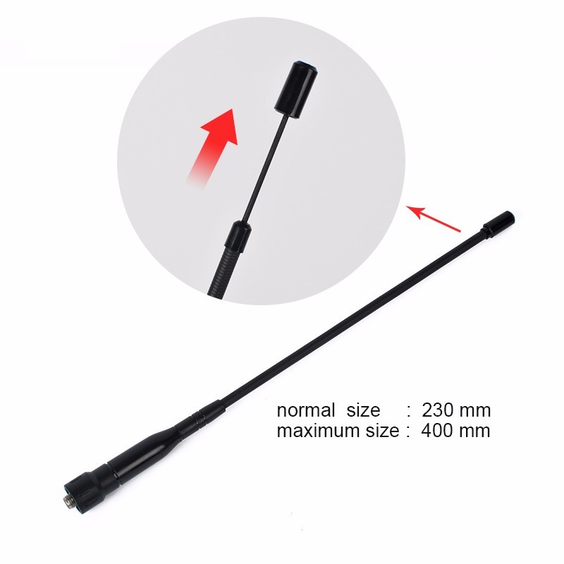 HYS TC-778BE Extension Tube SMA-Female Antenna Dual Band Flexible Whip Antenna Baofeng UV5R/888S Two Way Radio Antenna