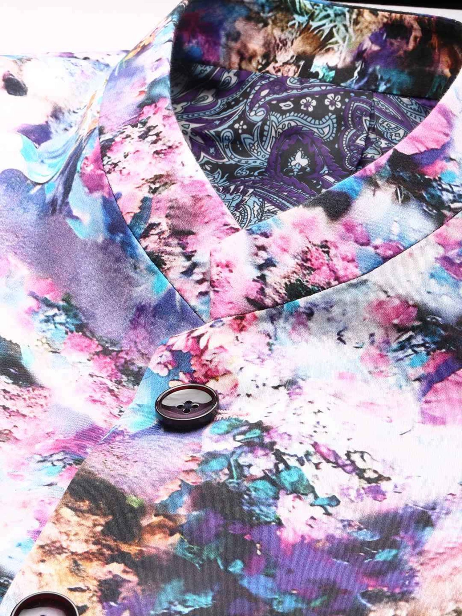 SHOWOFF Multicoloured Slim Fit Printed Blazer