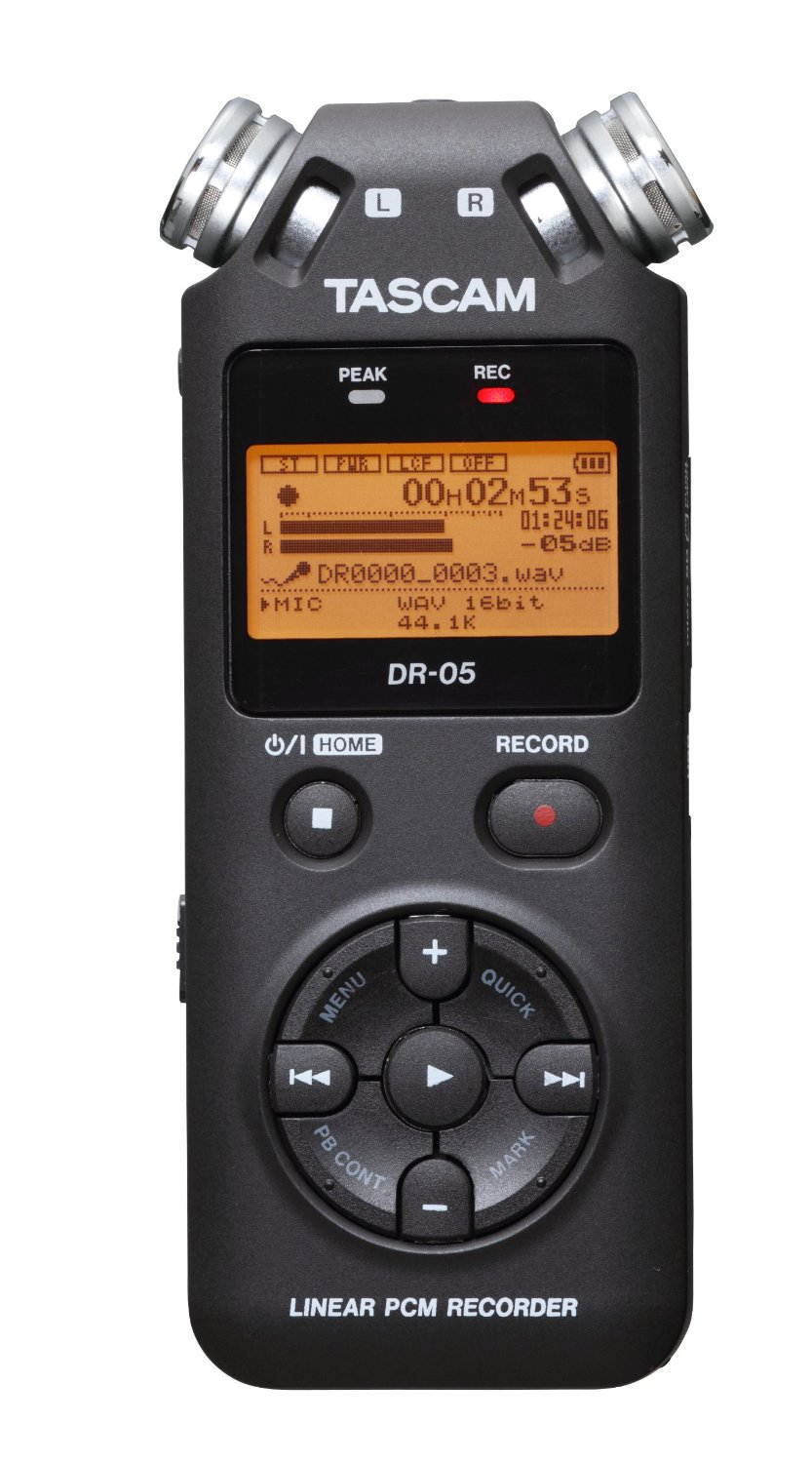 TASCAM DR-05 Portable Digital Recorder. W/ 2 Battery + USB Cable + Tascam TH02 + 2 GB Memory