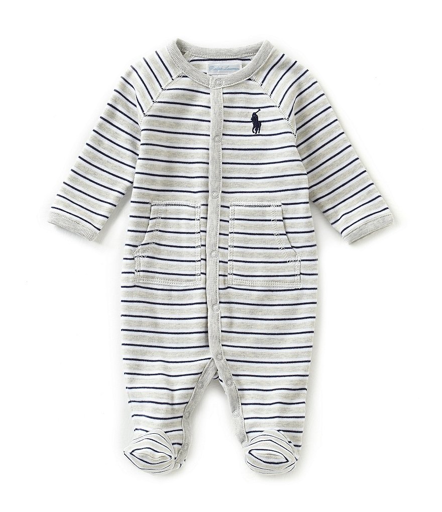 Aden + Anais Baby Boys 6-9 Months Long-Sleeve Blue Moon Footed Coverall